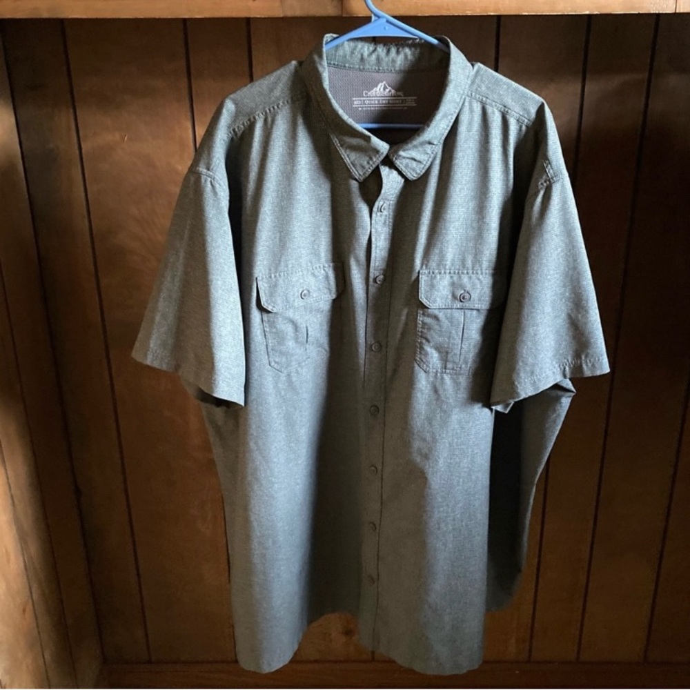 Croft & Barrow Quick Dry Shirt Mens 4XB Gray Vented Fishing Outdoors